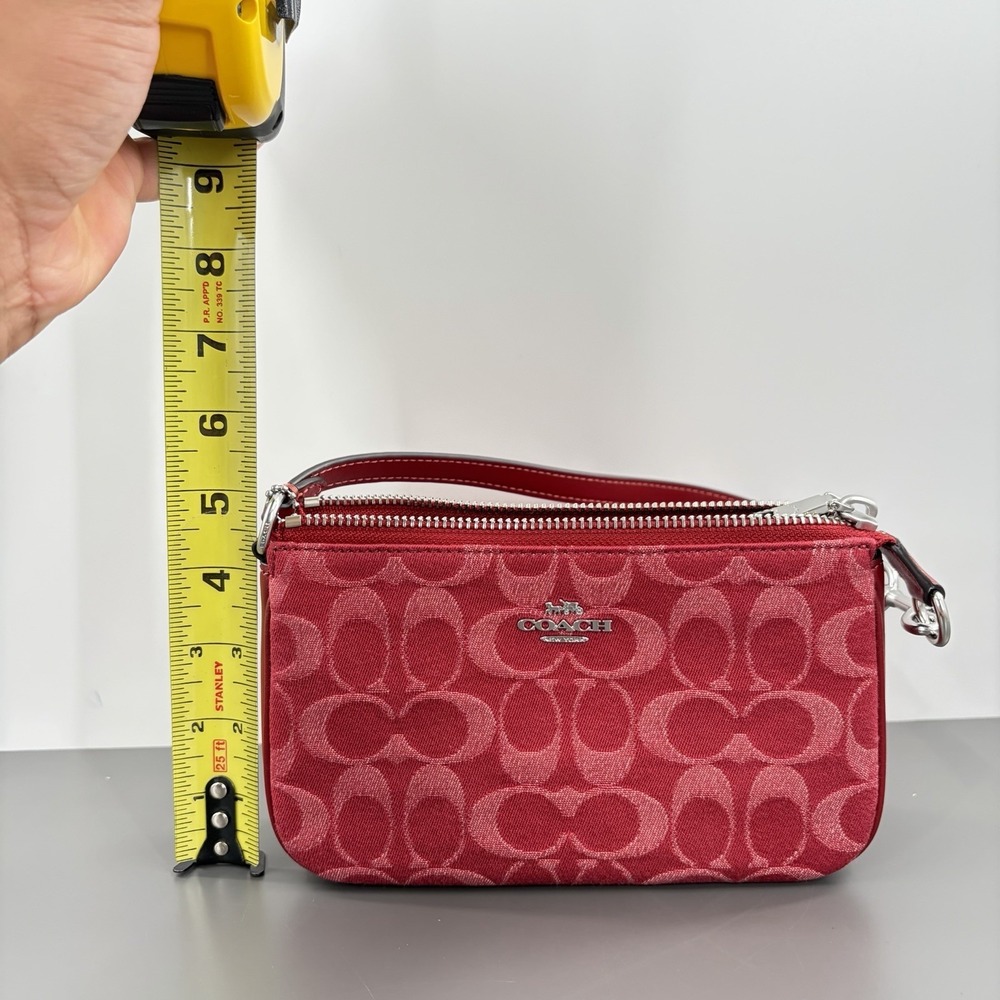 Coach Nolita 19 In Signature Denim‎ CCZ48 denim/Silver/True Red - Picture 8 of 9